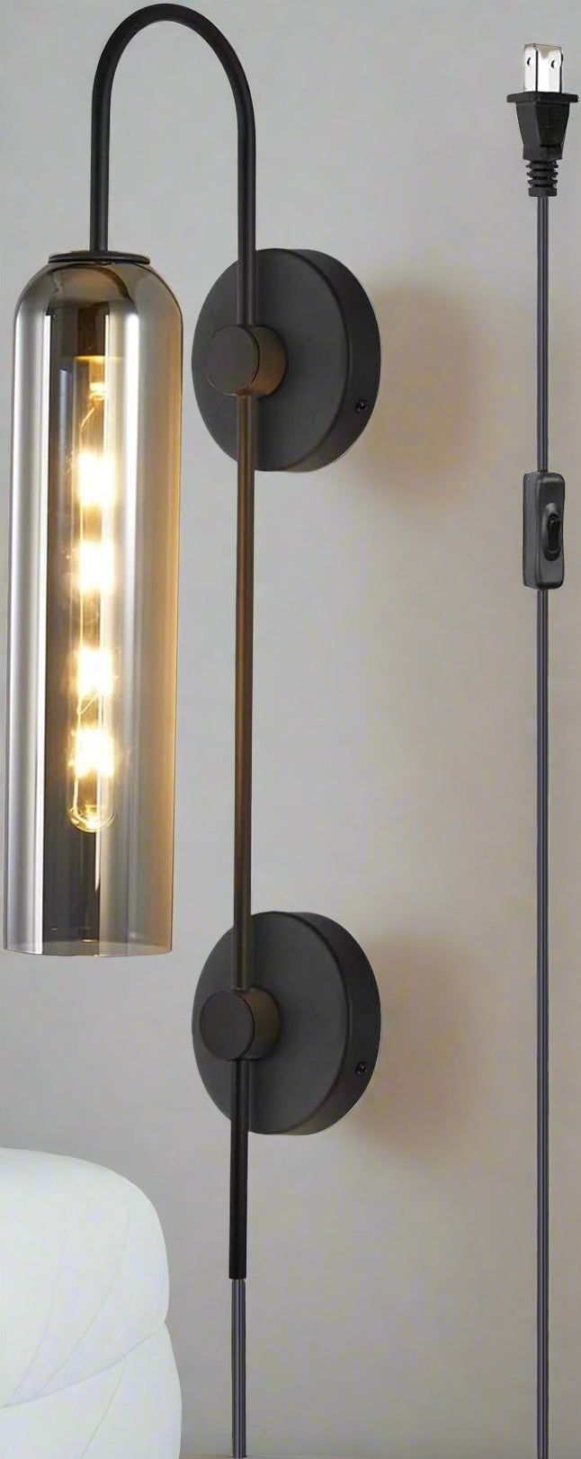 Modern Black Plug in Wall Sconce - CAPSULE HOME COLLECTION