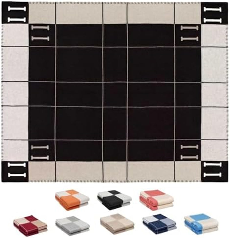 H Blanket Soft Throw Blanket Faux Cashmere 