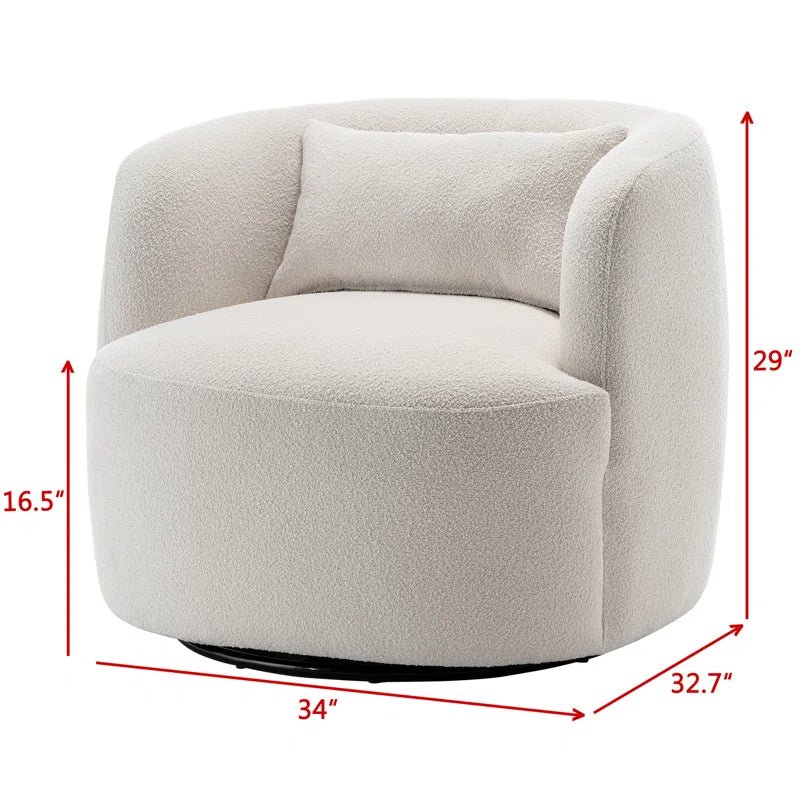 Carrena 34" Wide Boucle Upholstered Swivel Armchair - CAPSULE HOME COLLECTION