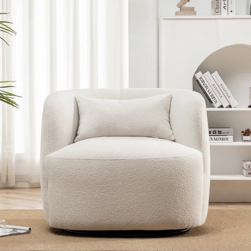 Carrena 34" Wide Boucle Upholstered Swivel Armchair - CAPSULE HOME COLLECTION