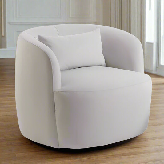 Carrena 34" Wide Boucle Upholstered Swivel Armchair - CAPSULE HOME COLLECTION