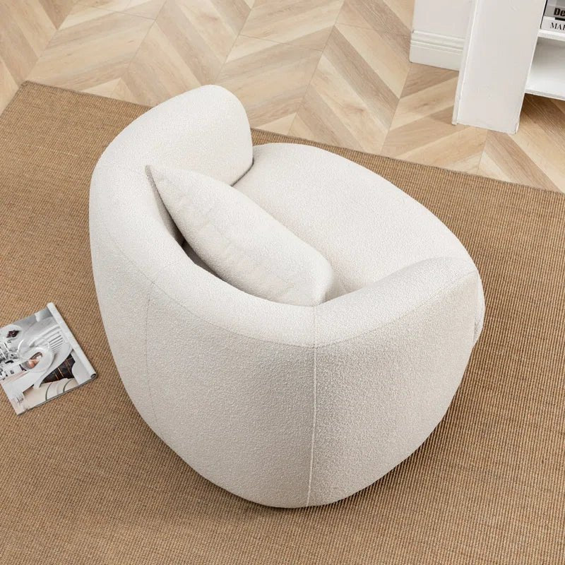 Carrena 34" Wide Boucle Upholstered Swivel Armchair - CAPSULE HOME COLLECTION