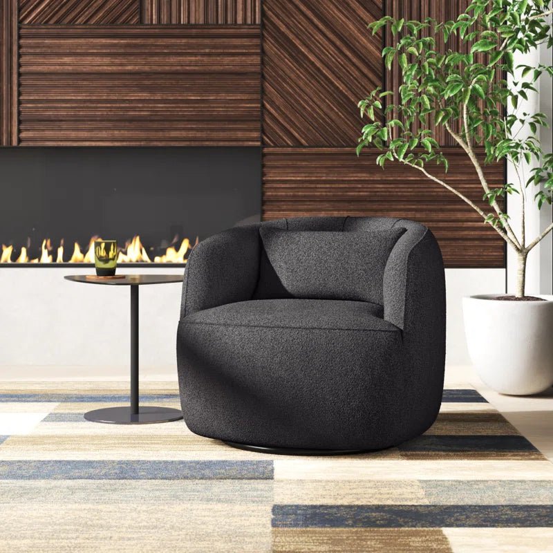 Carrena 34" Wide Boucle Upholstered Swivel Armchair - CAPSULE HOME COLLECTION
