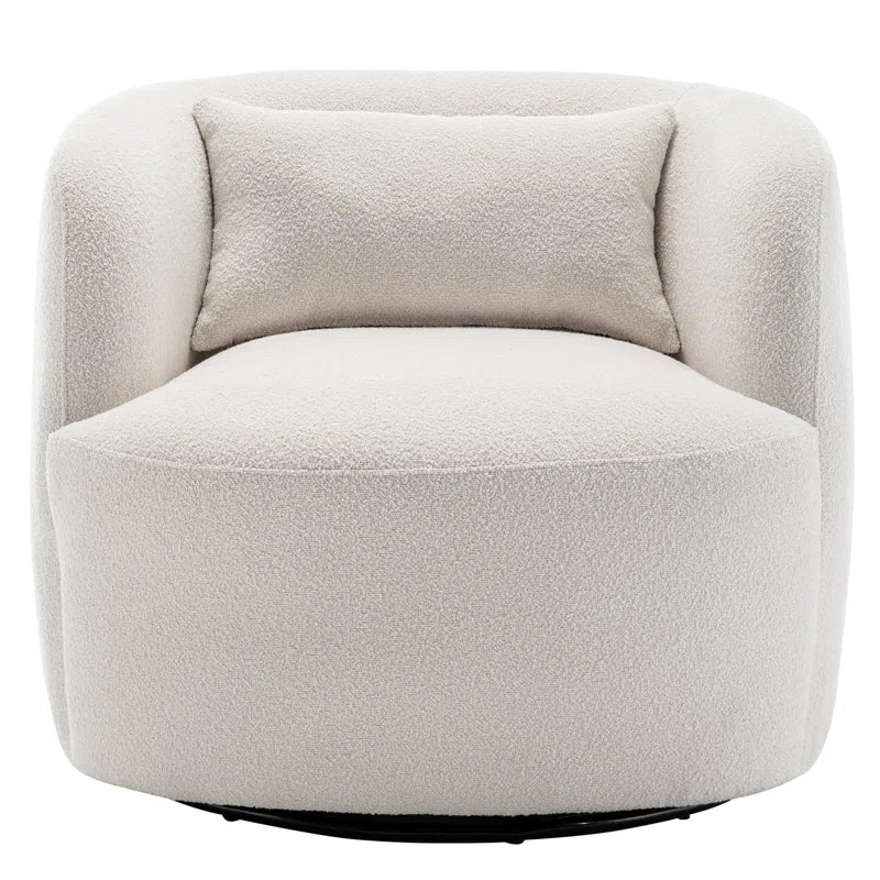 Carrena 34" Wide Boucle Upholstered Swivel Armchair - CAPSULE HOME COLLECTION