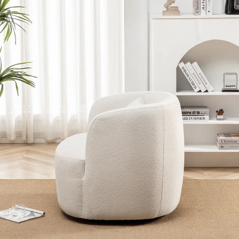 Carrena 34" Wide Boucle Upholstered Swivel Armchair - CAPSULE HOME COLLECTION
